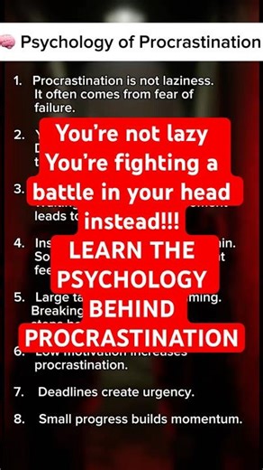 Why People Procrastinate (Psychology Explained) #shorts
