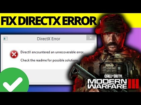 Fix COD MW3 & Warzone DirectX Error | Fix MW3 Directx Encountered An Unrecoverable Error