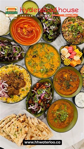 🔥 Get ready for a flavor-packed journey! 🍛 Step into our restaurant and experience the authentic taste of regional cuisine — where every dish tells a story of tradition, spice, and love. ❤️ 📍668 Erb St W, Unit B10,, Waterloo, Ontario N2T 2Z7 Follow Our Instagram Page: https://www.instagram.com/hyderabadhousewaterloo Website: www.hhwaterloo.ca. #HyderabadHouse #WaterlooEats #waterloofood #NewFlavorsAlert #nowopen #TheWaitIsWorthIt #HyderabadHouseWaterloo #WaterlooEats #BiryaniLovers #DesiFoodD