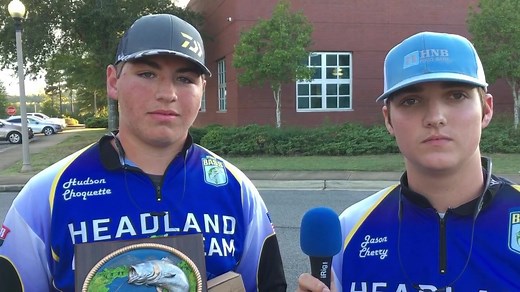 Meet the Winners of the Alabama B.A.S.S. Nation HIgh School Tournament Lake Tuscaloosa - Aaron Cherry and Hudson Choquette - Headland Bass Team | Alabama BASS Nation High School