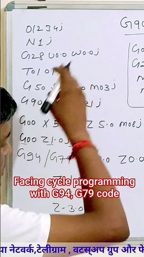 facing cycle with G94 and G79 code #facingcycleshort #cncprogramming #cncguru #cncgurumahendraverma