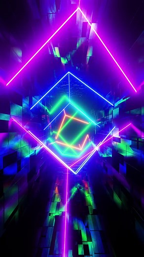 Neon Tunnel Fly Loop Animation