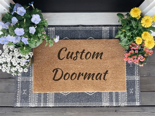 Custom Doormat, Personalized Welcome Mat, Custom Name Door Mat, Housewarming Gift, Coir Doormat With Custom Text - Etsy