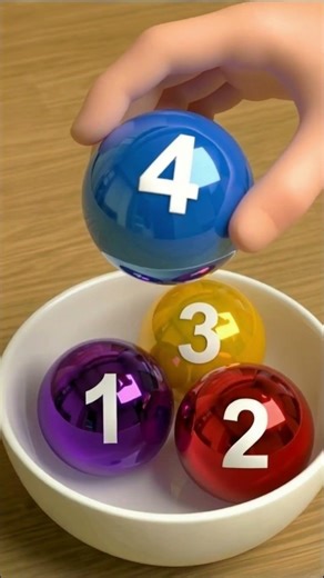 1–5 with Glossy Glitter Balls ✨🔢