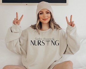 Custom Nursing University Sweatshirt,personalized Nursing School Hoodie,graduation Gift for Nurse, Custom Nurse Life Apparel, Future RN Gift - Etsy