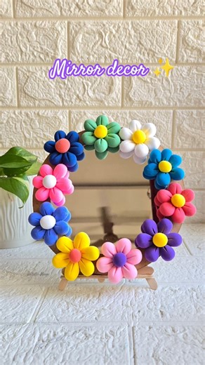 DIY Mirror decor using Clay #diy #trending #ytshorts #shorts