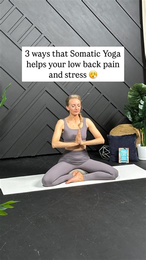 Brett Larkin 🧘‍♂️Uplifted Yoga on Instagram: "Low back pain and stress? Somatic yoga is the gentle solution you’ve been looking for. With small, intentional movements, somatic yoga: ✨ Releases tension in your lower back and hips. ✨ Calms your nervous system, easing stress. ✨ Reconnects you to your body, so you move with more awareness and ease. It’s not about pushing harder—it’s about moving smarter. The results? Less pain, less stress, and more balance in your daily life. Have you tried somati