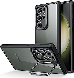ESR for Samsung Galaxy S23 Ultra Case, S23 Ultra Phone Case with Classic Stand, Built-in Camera Ring Stand, Military-Grade Protection, Case for Samsung S23 Ultra, Classic Kickstand Case, Clear Black