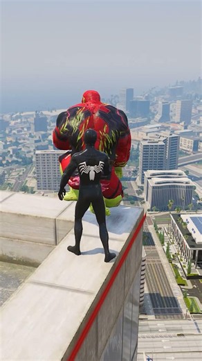 Hulk Pool and Black Spider Man Having Fun in a Building