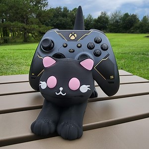 3D Printed Cat Holder: Gaming Controller & Phone Stand - Etsy