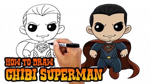 How to Draw Chibi Superman | Dawn of Justice