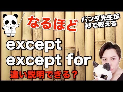 パンダでもわかる "except" と "except for" の違い