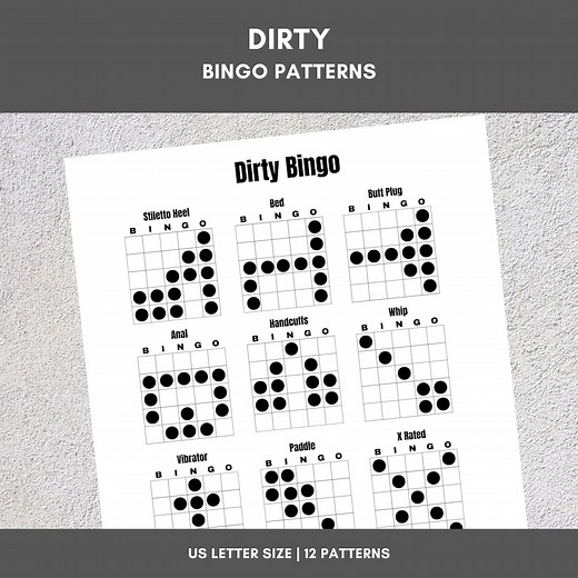 Printable Bingo Patterns | Dirty Bingo | 12 Fun Patterns | Party, Event, Classroom, Fundraiser, Family, Tournament, Game Board - Etsy