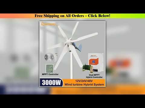 3000W High Efficiency Wind Turbine with Wind-Solar Hybrid controller Off Grid System 12V 24V 48V