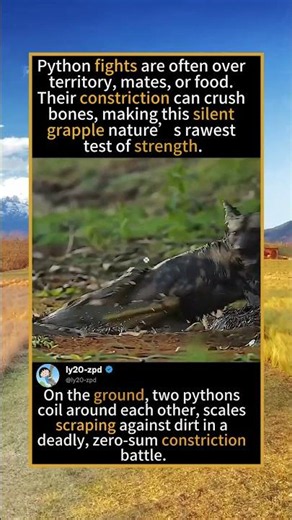 🐍 Python vs Python: The Deadliest Snake Fight Ever#PythonFight #SnakeVsSnake #WildlifeBattle
