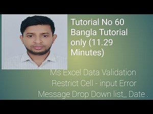 Ms Excel Data Validation Tutorial No Restrict Cell - input Error Message Drop Down list_ Date .