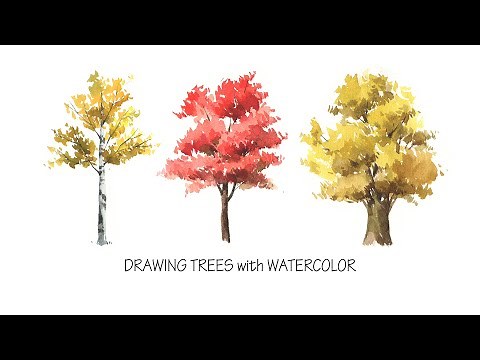 EASY WATERCOLOR PAINTING | AUTUMN TREES