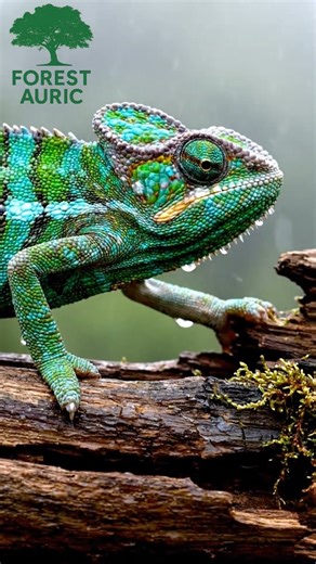 Chameleon Hunting Insects on a Dead Tree Branch | Macro Nature