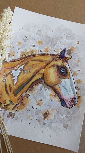 Layers upon layers of vibrant watercolour bring this beautiful red dun overo mustang horse painting to life — a piece I’ve been lovingly working on. #artprocess #watercolour #mustanghorse #equineart | Capture & Scribble | Facebook