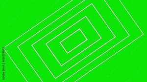 Geometric pattern on green screen. Minimalist decorative rectangle with repeating effect
