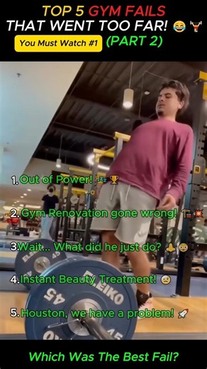 TOP 5 Gym Fails! 😂 (No. 1 is Pure Chaos 💀) #shorts #gymfails #funny #usa #fails