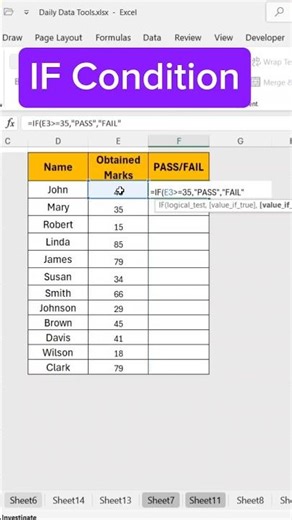 IF Condition in Excel #excel #excelformula #ytshorts #trending #ai #aiinexcel #tricks #iffunction