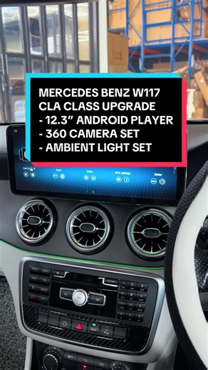Mercedes Benz W117 CLA upgrade : - 12.3” android player - 360 camera set - ambient light airvent #mercedes #mercedesbenz #mercedes_benz #malaysia #fyp