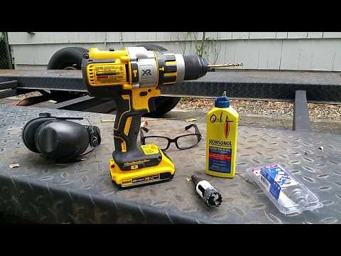 Drilling holes through 1/4" steel with a hole saw