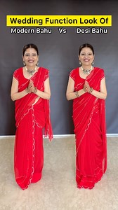 645K views · 4.6K reactions | Grace meets power in every drape ❤️✨ This bold red saree is not just an outfit, it’s a statement!  Who’s look did you love more?  @sarees_and__souls | Gehani Heena | Facebook