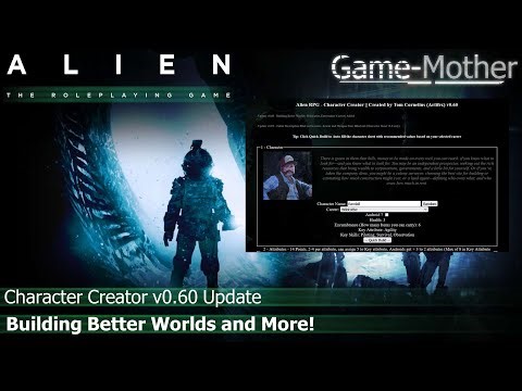 Alien RPG: Character Creator UPDATE v0.60 (Building Better Worlds)