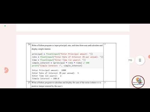 Class 11 computer science mid term answer key 3/10/2025 Evening Shift| computer science answer key