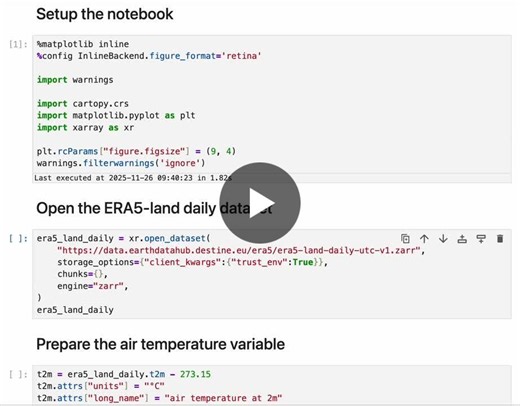 The huge ERA5 Zarr stores in the Earth Data Hub are great to download long time series on smaller areas, but they are not as good when all you need is to plot a global map. Until now.We have just… | Alessandro Amici