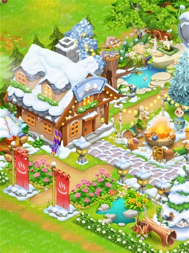 Snowy Zen design Festival ideas in Hay Day #hayday