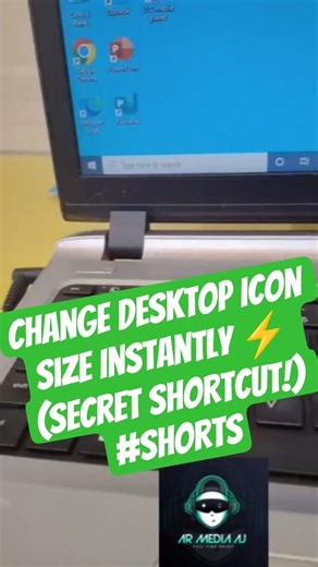 How to Change Desktop Icon Size in Windows #TechTips, #Shorts, #Windows, #Productivity, #PCTricks