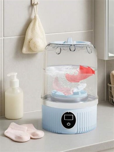 Portable Washing Machine, USB Rechargeable Compact Travel Washing Machine, 2 Modes Mini Washer, Deep Cleaning For Underwear, Baby Clothes And Socks, Ideal For Apartment, Dorm Use | SHEIN