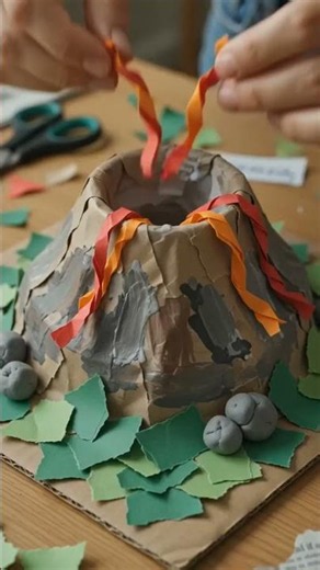 Easy 3D Volcano School Project 🌋 | DIY Science Model