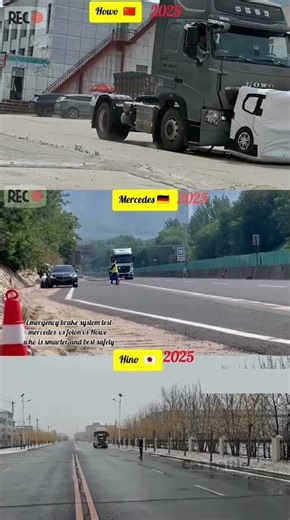Mercedes vs HOWO vs Foton — AEB Test ⚠️ Which Truck Stops First?