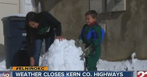 Hwy 58 near Tehachapi open, snow day for kids