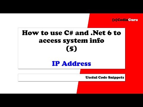 How to get (5) IP address using C# and .Net 6 - access system info series