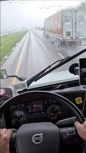 4K POV Truck Driving Nebraska | Rainy Overtake at 72 MPH #shorts
