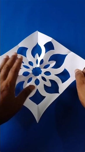 Easy Rangoli paper cutting #papercutting #rangoli #stencil #short