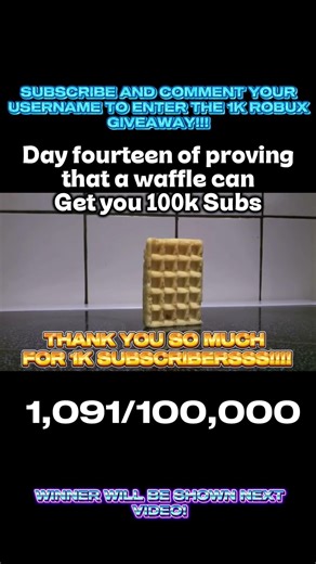 Day 14 of proving that a waffle can get you 100k subscribers￼ #shorts #viral #fyp #memes