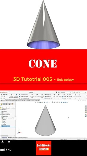SolidWorks Tutorial #005: CONE thin revolved base, equation #3d #solidworks #cad #tutorial #design