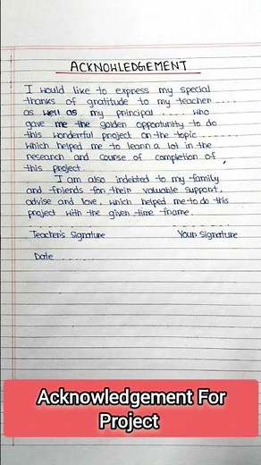 Acknowledgement Writing For Project | Acknowledgement Writing Format #project #assignment #shorts