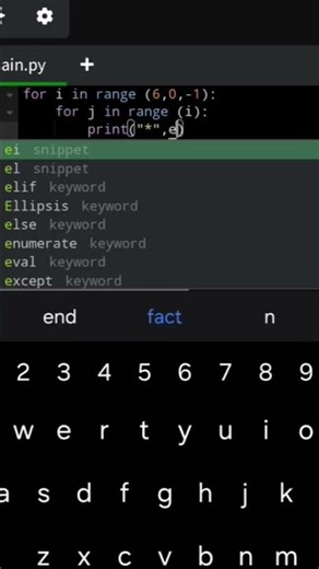 inverter left triangle pattern #python #pythonpattern #pattern