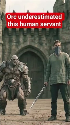 orc underestimated the human which lead to his downfall, #ai #aishort #aishortmovie
