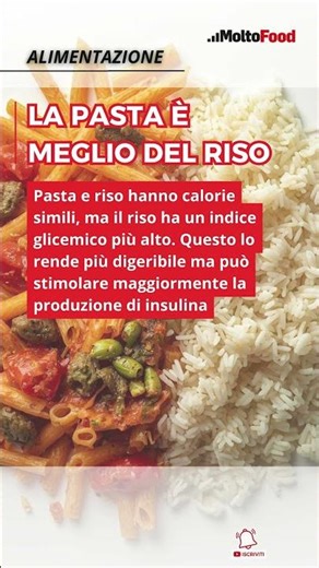 La pasta è meglio del riso