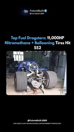 Top Fuel Dragsters: 11,000HP Nitromethane + Ballooning Tires Hit 552 km/h in 3.64s! 🤯🔥