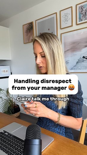 Claire Benjamin on Instagram: "🚨 Handling disrespect from your manager👇 Being on the receiving end of disrespectful behaviour can be both upsetting and destabilising. It can really catch us off guard. Because we’re likely to feel under threat our survival instincts will want to kick in which leads us to do 1 of 4 things: 1️⃣ Fight back 2️⃣ Freeze and go blank 3️⃣ Flee the situation (e.g. run out of the room) 4️⃣ Apologise to try and appease the person (as we see in this video) Whilst these are