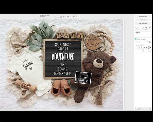 Unexpected Pregnancy Announcement: Teddy Bear, Editable Template (digital Download) - Etsy UK